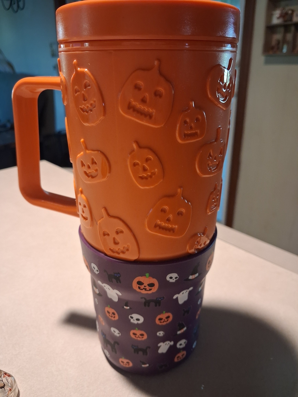 Halloween Pumpkin Tumbler- Orange & Purple